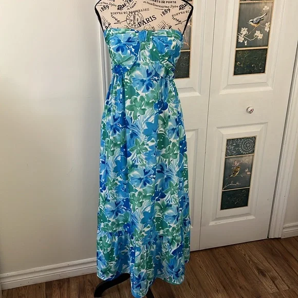Grace Karin Blue and Green Floral Maxi Dress - Picture 10 of 16